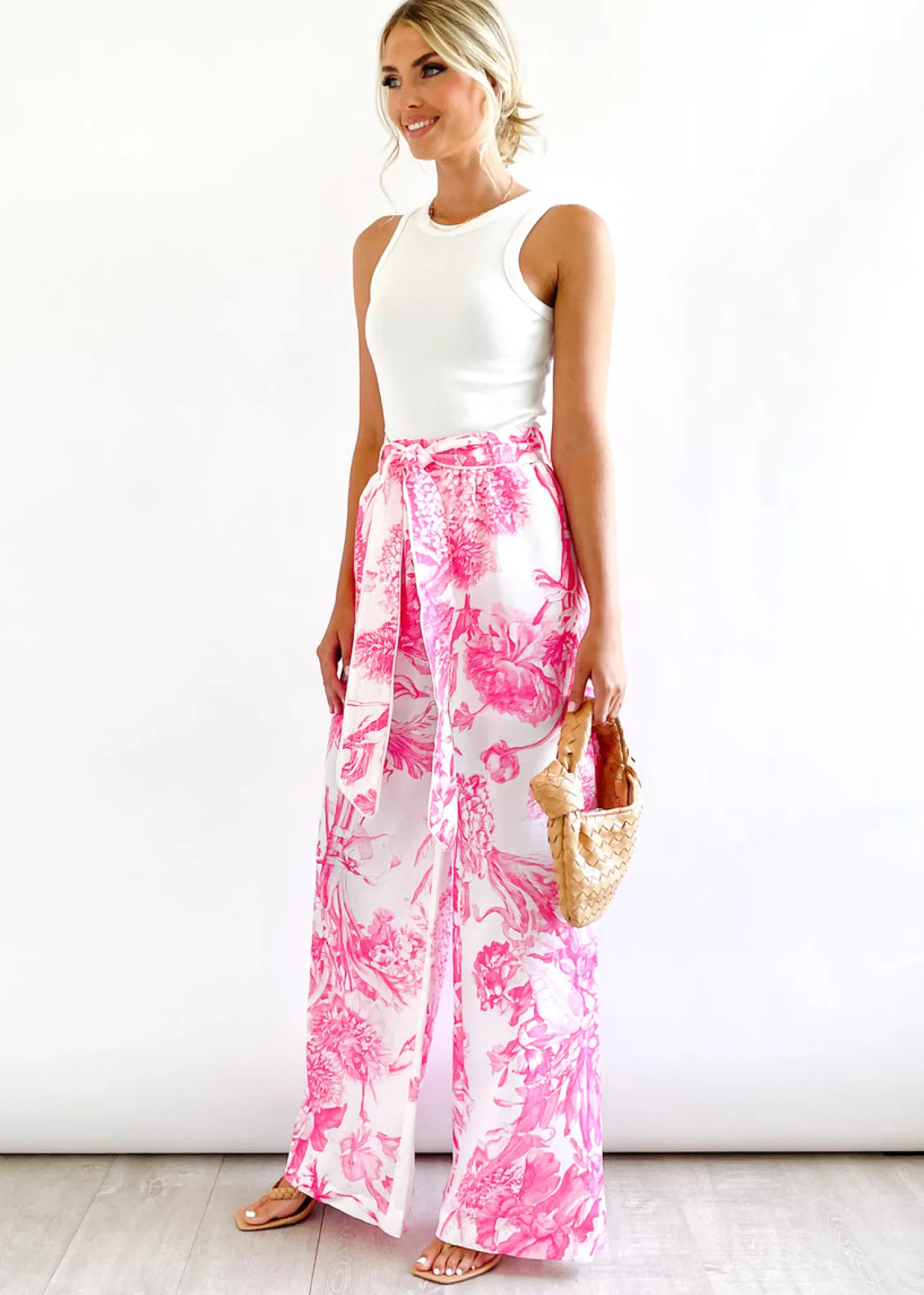 Women Gingham & Heels Pants>Chara Wide Leg Pants