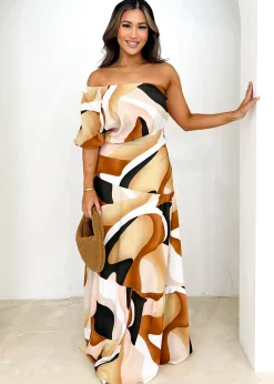 Women Gingham & Heels Maxi>Chi One Shoulder Maxi Dress