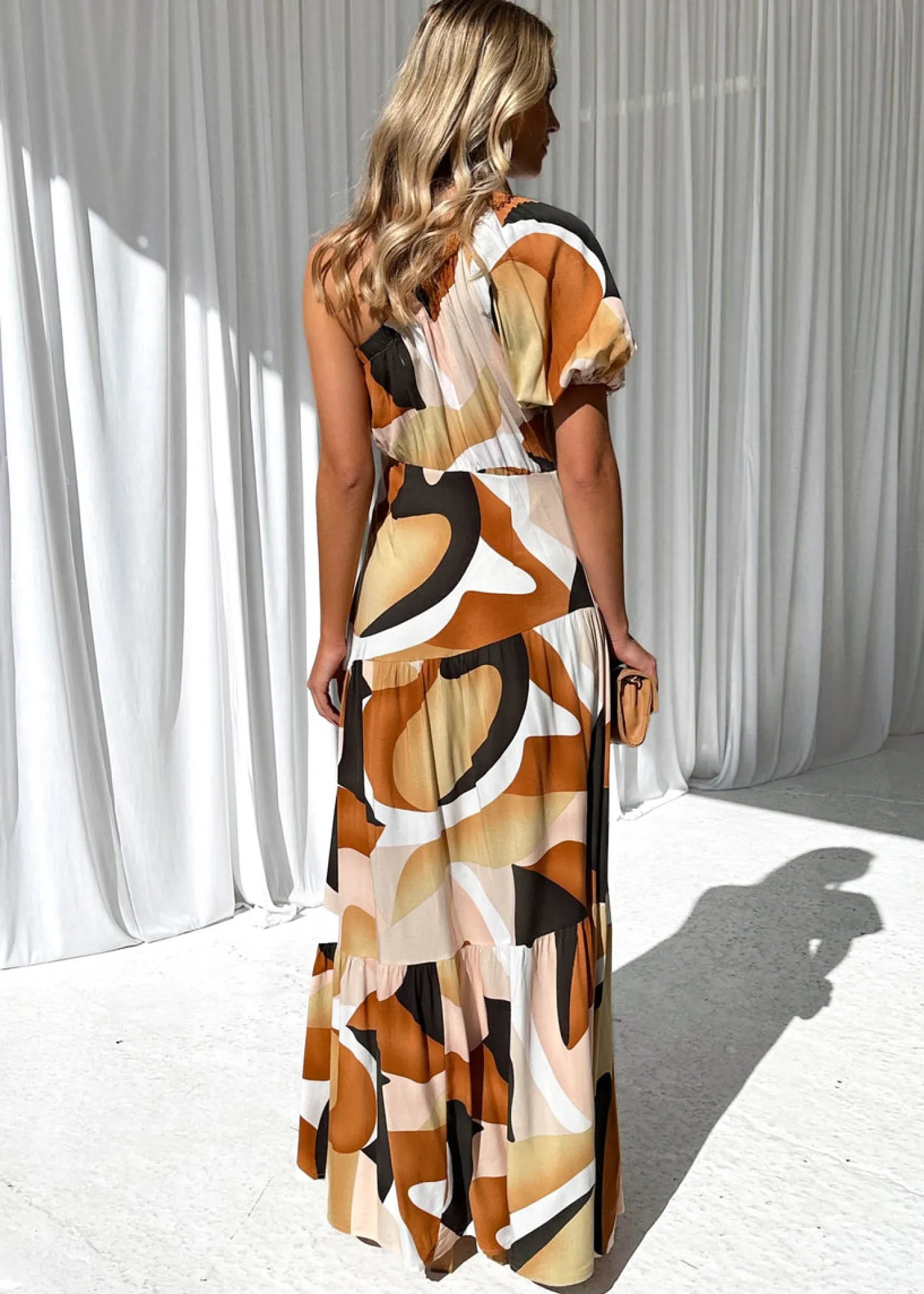 Women Gingham & Heels Maxi>Chi One Shoulder Maxi Dress