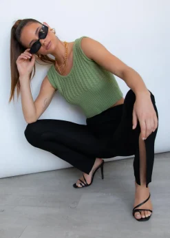Women Gingham & Heels Knit Tops><noscript><img width=