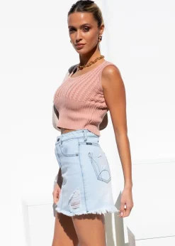 Women Gingham & Heels Knit Tops><noscript><img width=