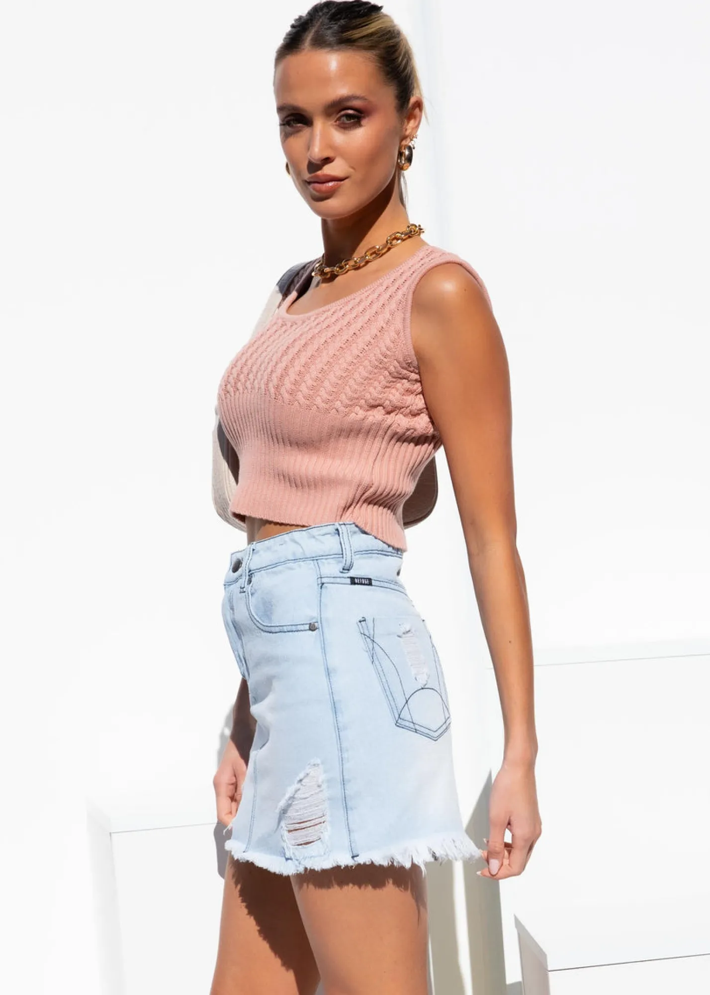 Women Gingham & Heels Knit Tops>Clara Knit Top