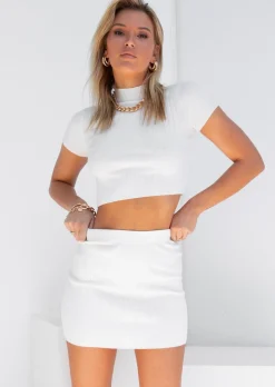 Women Gingham & Heels Crops>Clouded Knit Crop