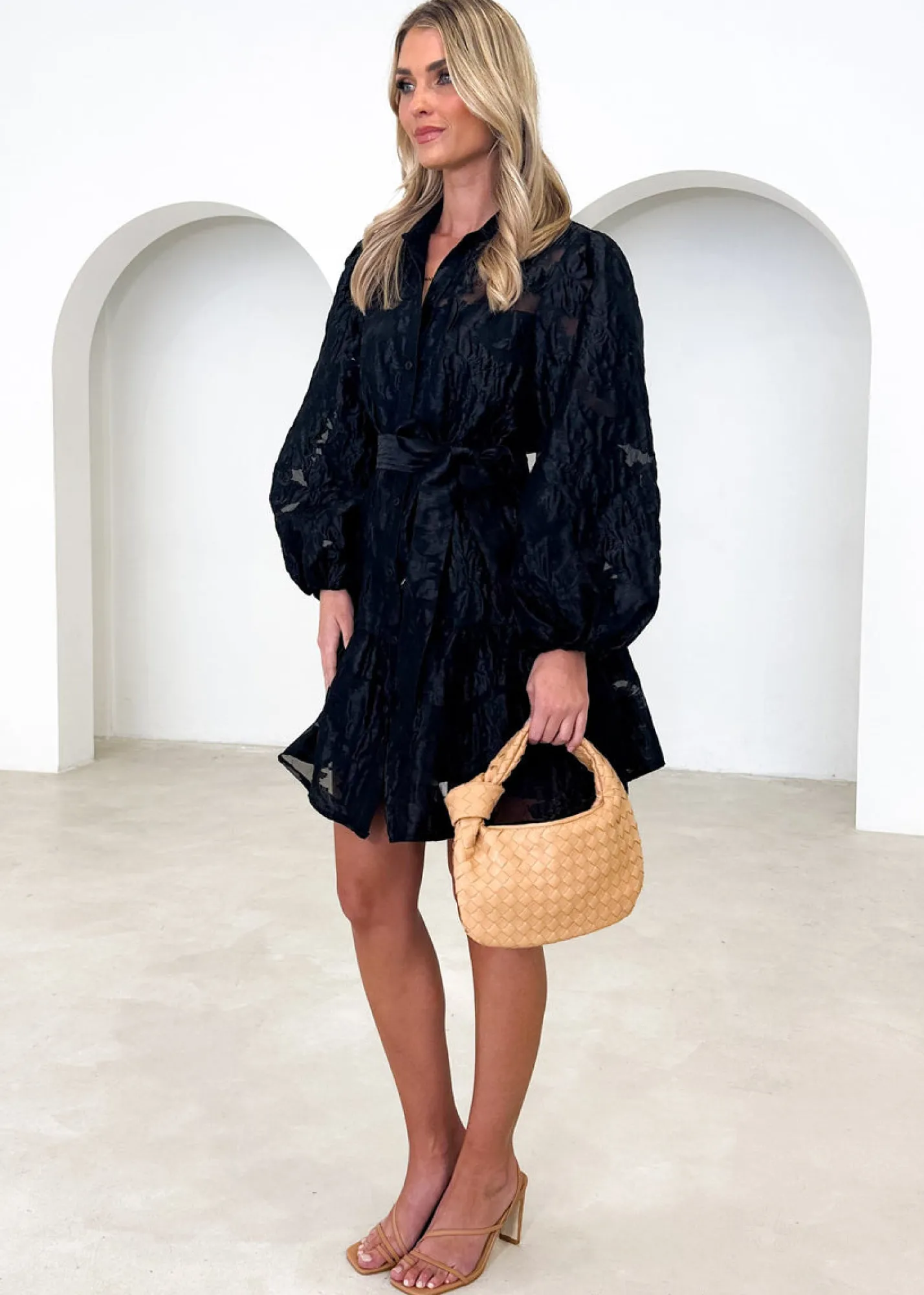 Women Gingham & Heels Short>Coeve Dress