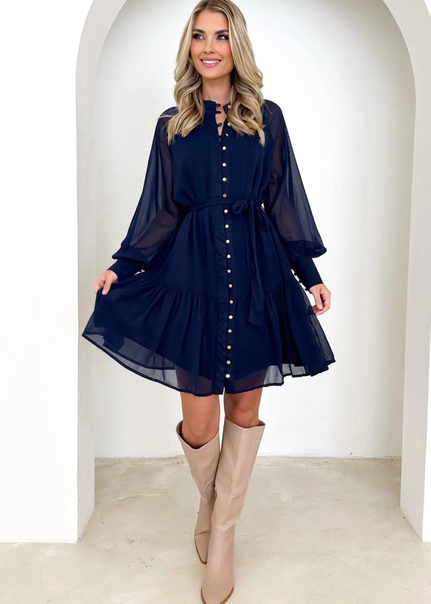 Women Gingham & Heels Short>Corella Dress