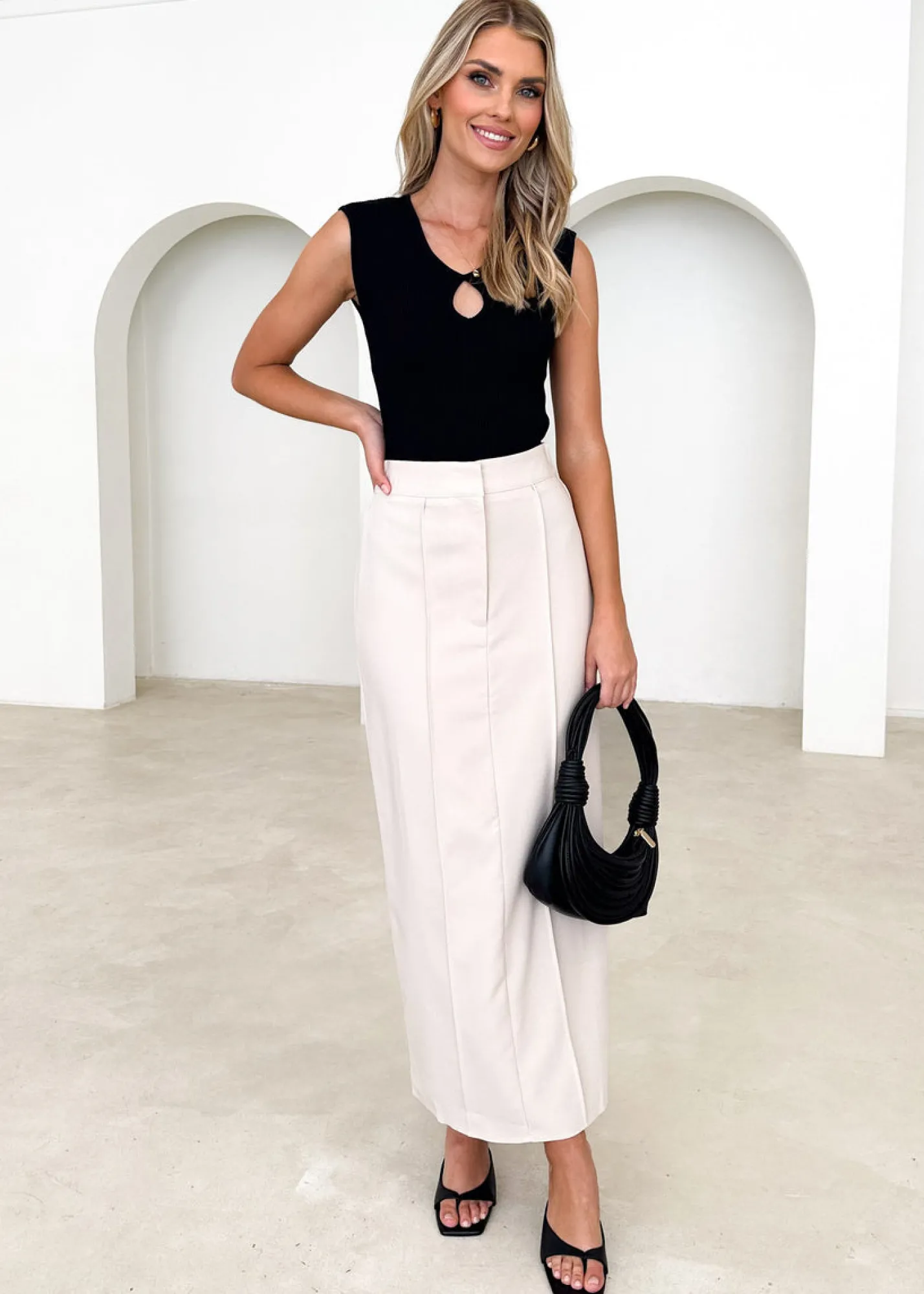 Women Gingham & Heels Sets>Corina Midi Skirt