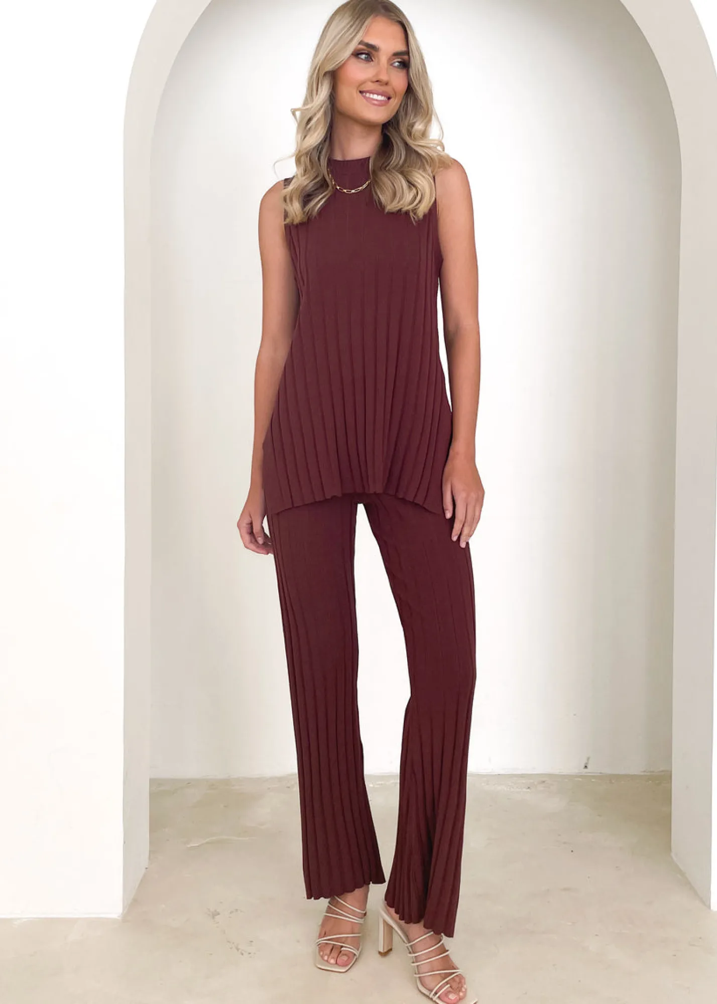 Women Gingham & Heels Knit Bottoms>Dahliah Knit Pants