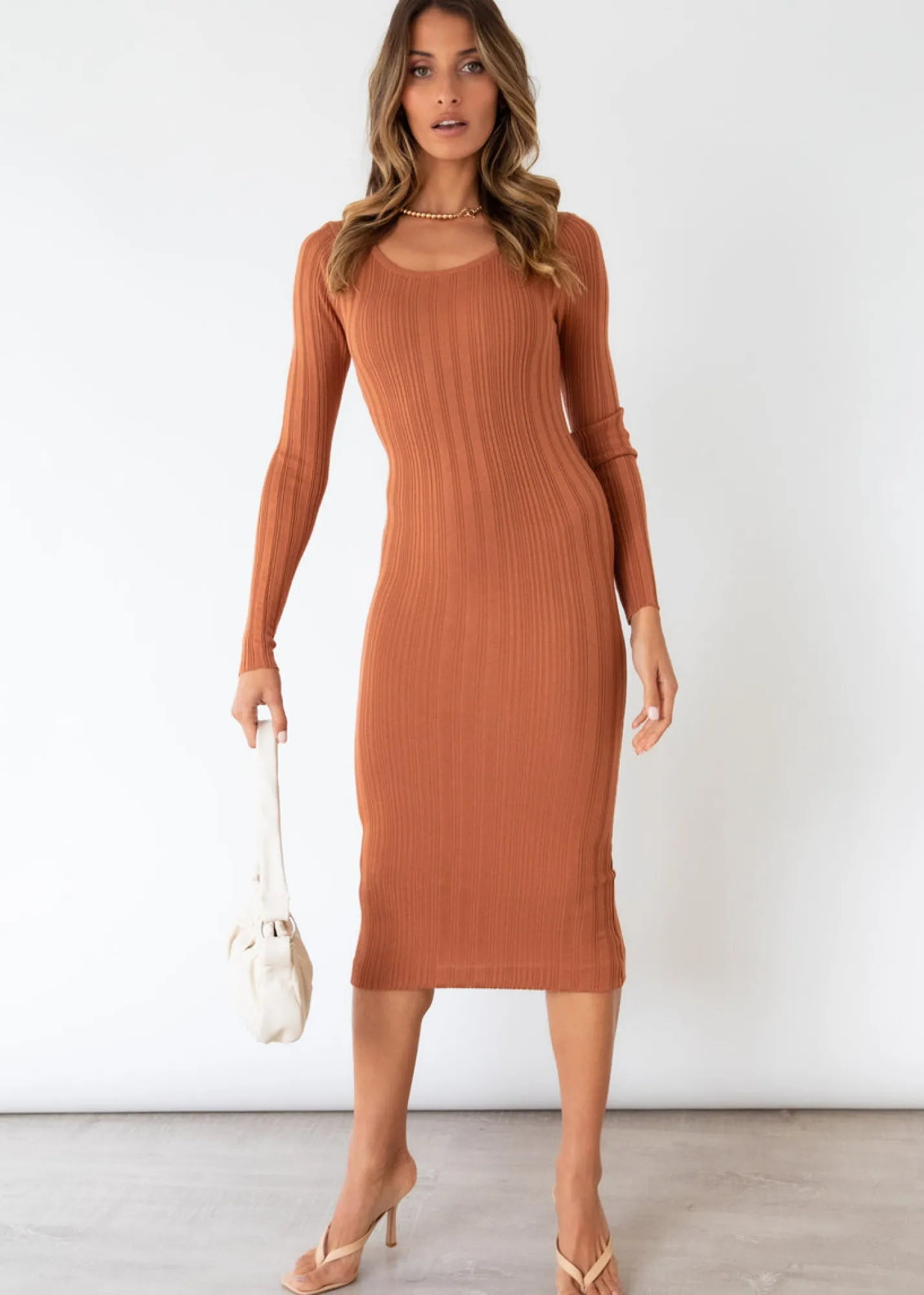 Women Gingham & Heels Knit Dresses>Davey Knit Midi Dress