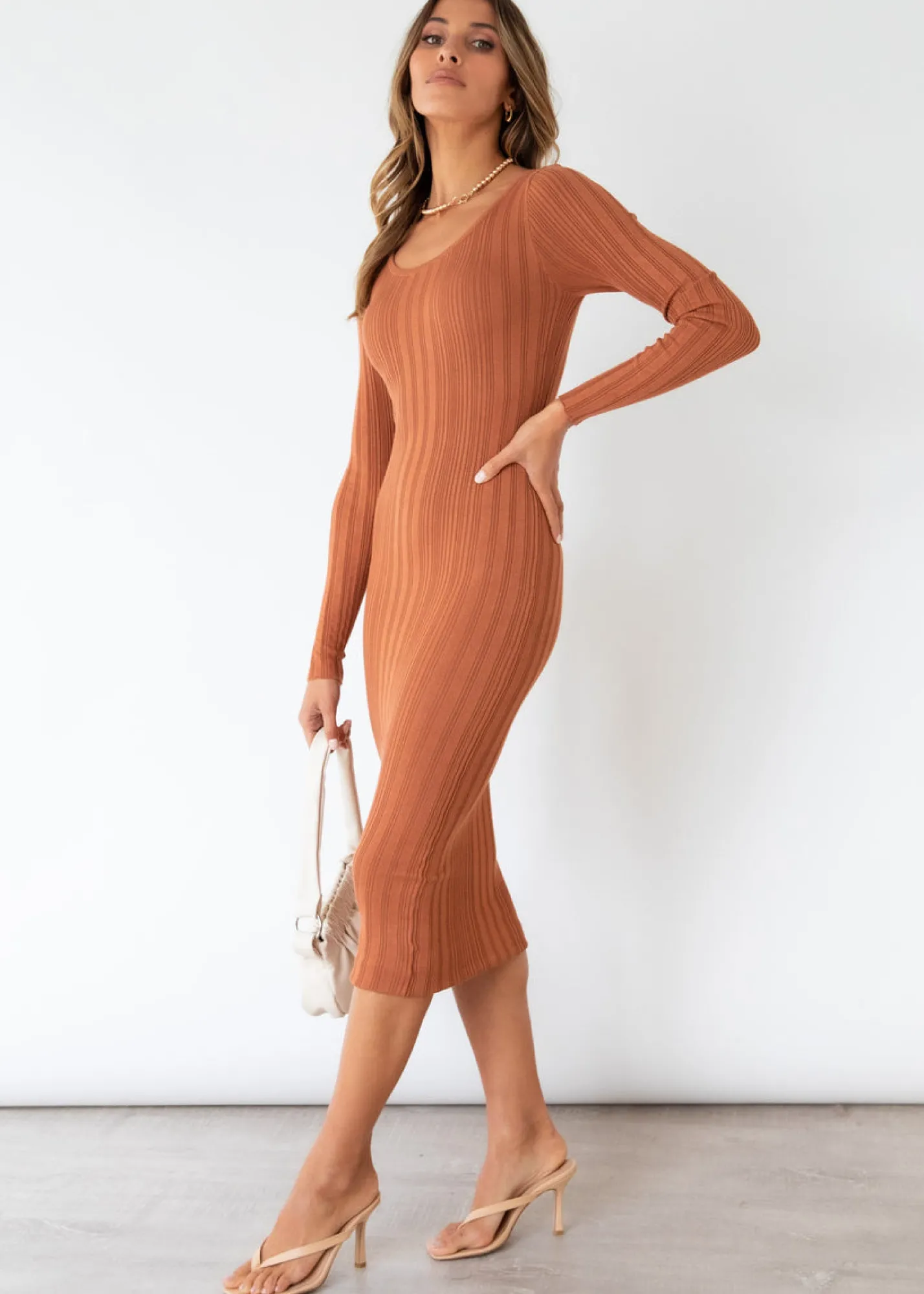 Women Gingham & Heels Knit Dresses>Davey Knit Midi Dress
