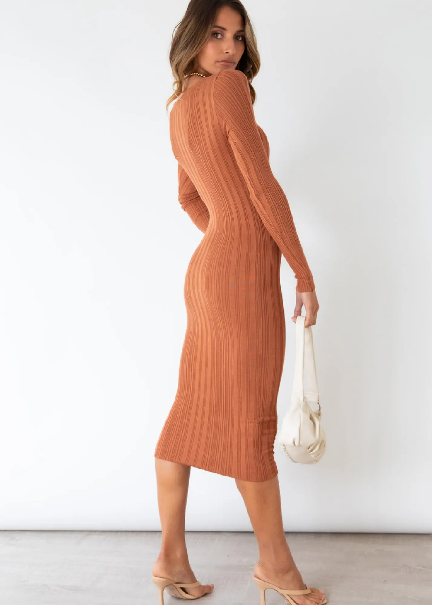 Women Gingham & Heels Knit Dresses>Davey Knit Midi Dress