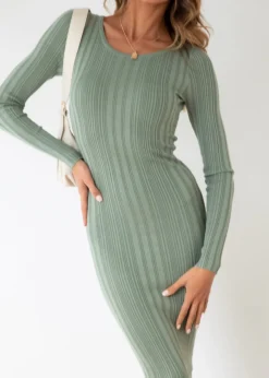 Women Gingham & Heels Knit Dresses>Davey Knit Midi Dress