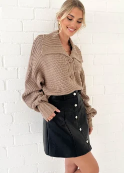 Women Gingham & Heels Sweaters>Denisse Cropped Sweater