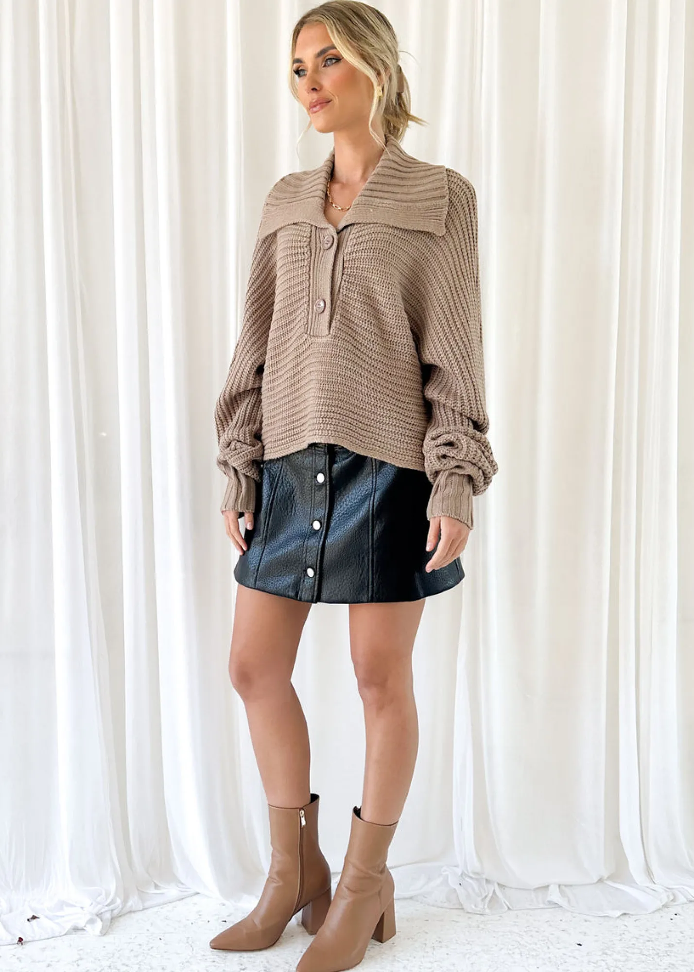 Women Gingham & Heels Sweaters>Denisse Cropped Sweater