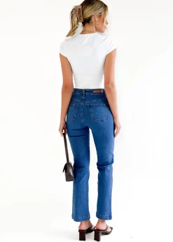Women Gingham & Heels Jeans><noscript><img width=
