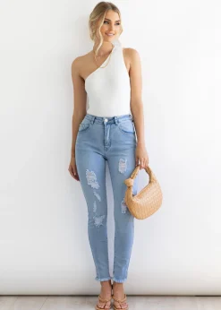 Women Gingham & Heels Jeans><noscript><img width=