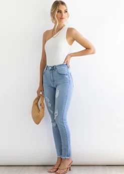 Women Gingham & Heels Jeans><noscript><img width=
