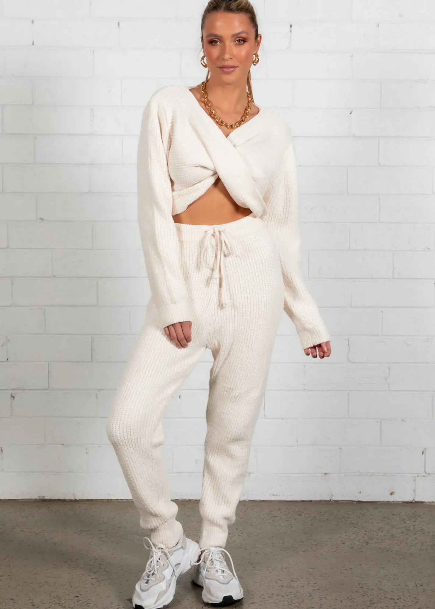 Women Gingham & Heels Knit Tops>Drew Knit Set