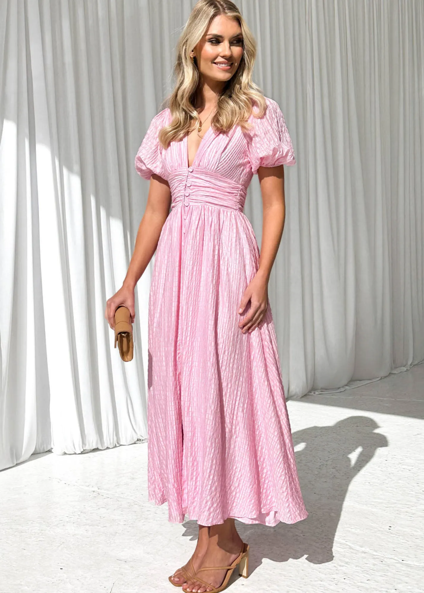 Women Gingham & Heels Midi>Dunning Midi Dress
