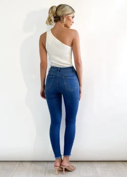 Women Gingham & Heels Jeans><noscript><img width=