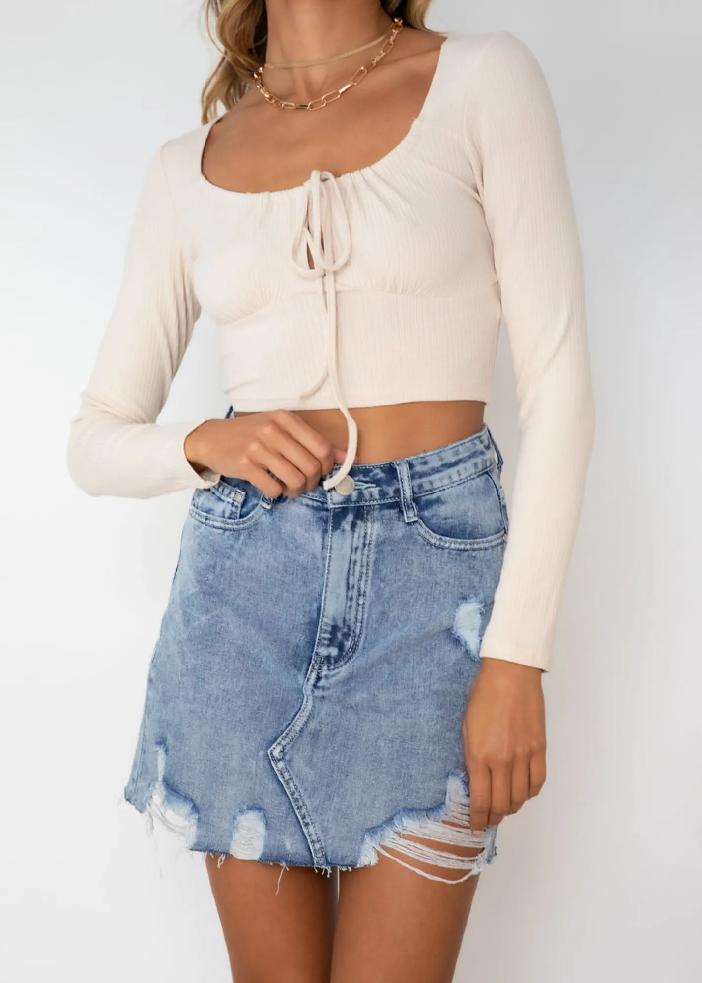 Women Gingham & Heels Crops>Floretta Knit Crop
