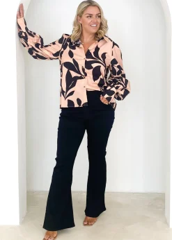 Women Gingham & Heels Jeans>Fowley Flared Stretch Jeans