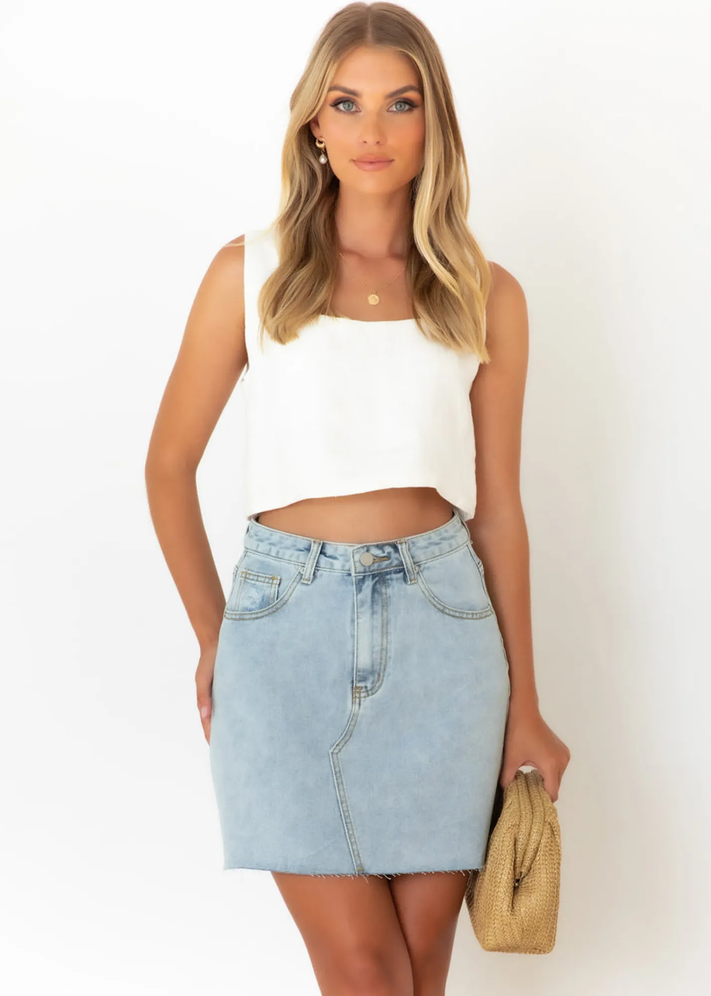 Women Gingham & Heels Skirts>Haines Denim Skirt