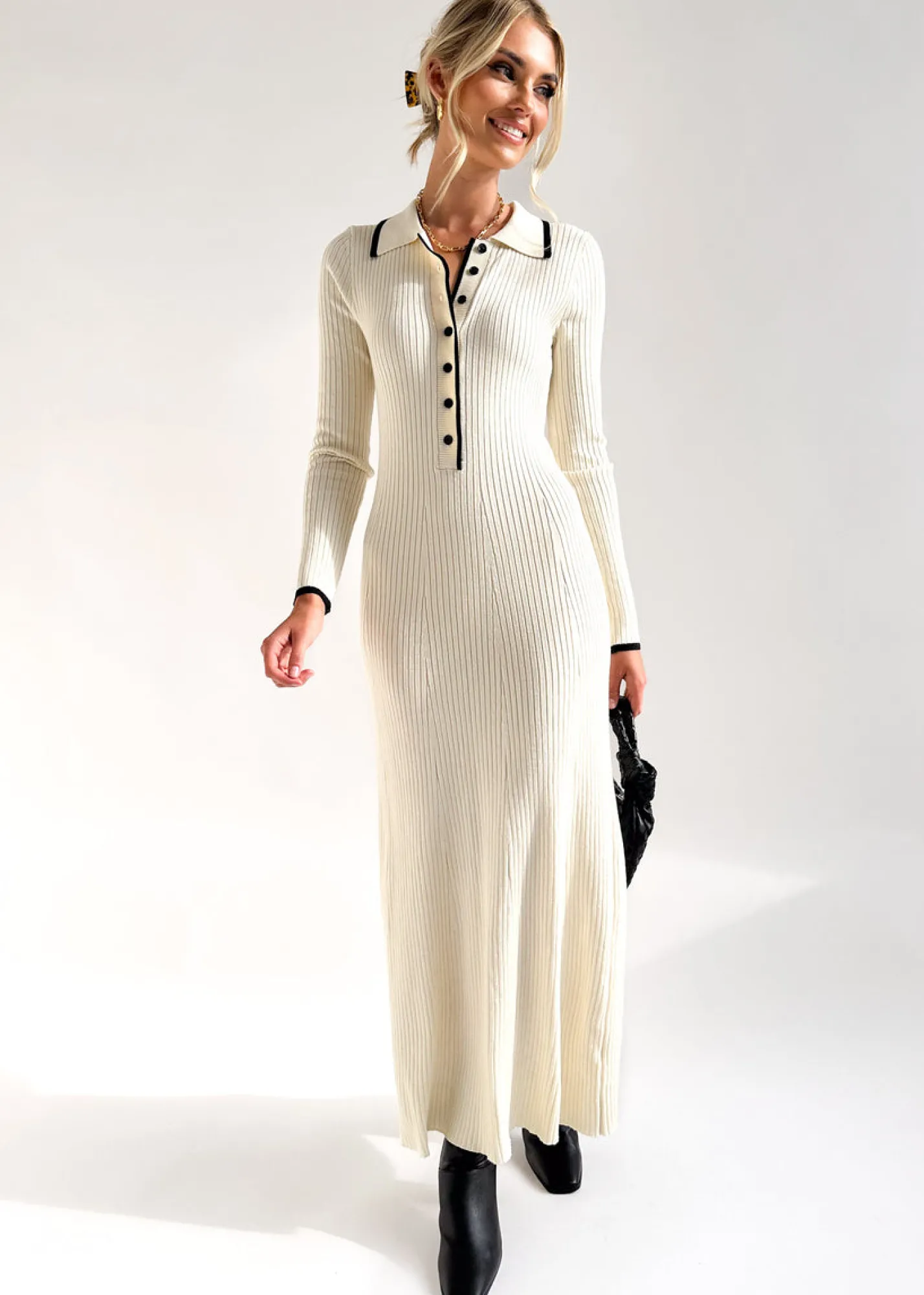 Women Gingham & Heels Knit Dresses>Harlina Knit Midi Dress