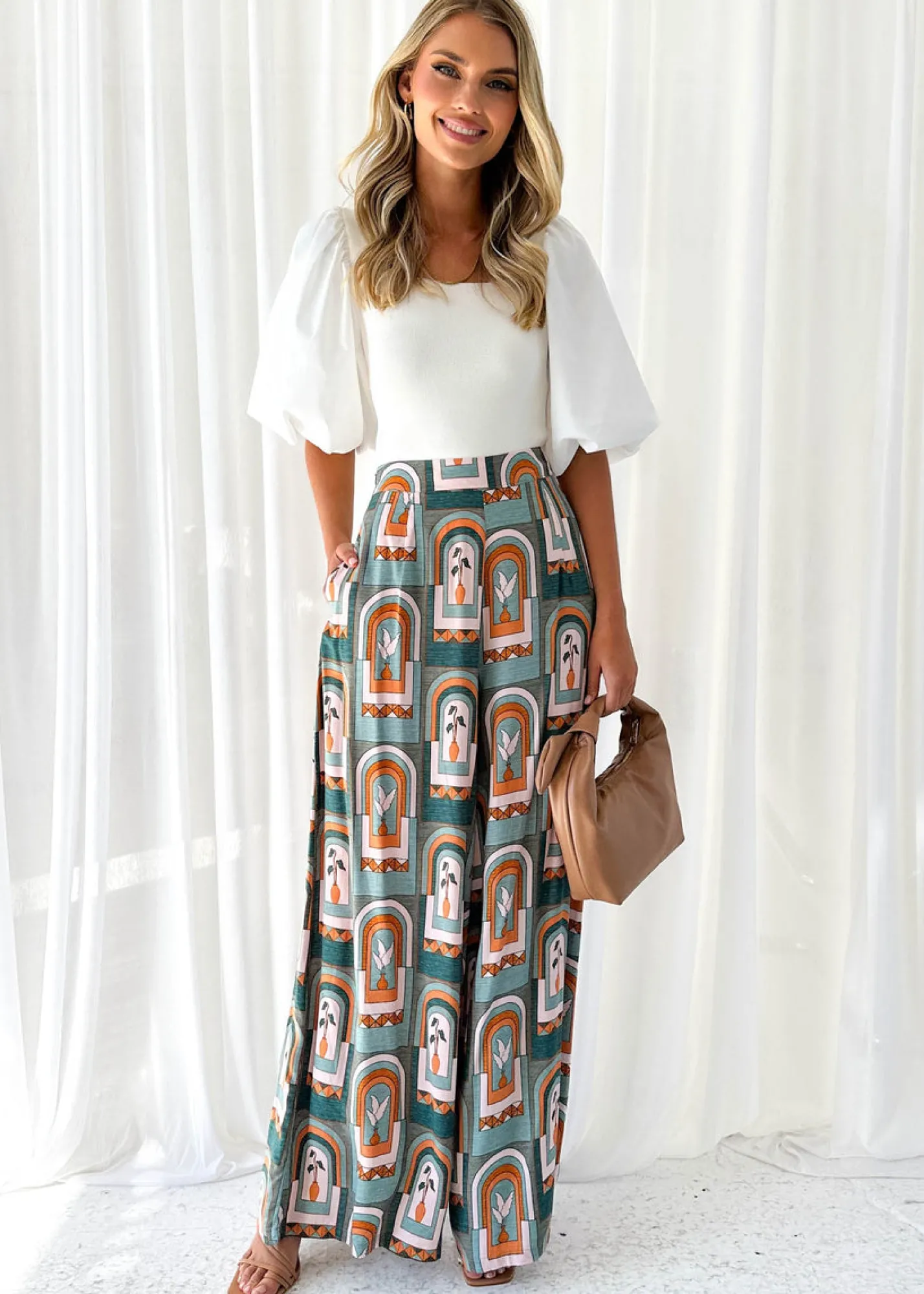Women Gingham & Heels Pants>Hibiscus Pants