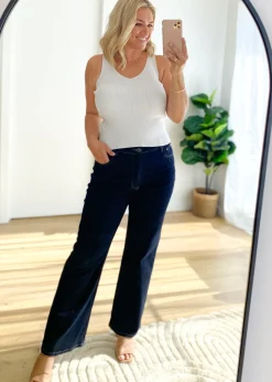 Women Gingham & Heels Jeans><noscript><img width=