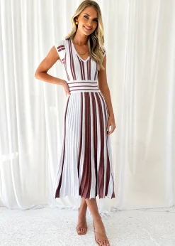Women Gingham & Heels Knit Dresses>Janeve Knit Midi Dress