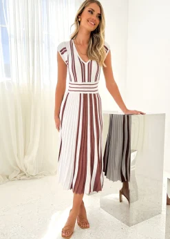Women Gingham & Heels Knit Dresses><noscript><img width=