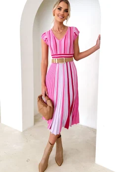 Women Gingham & Heels Knit Dresses>Janeve Knit Midi Dress