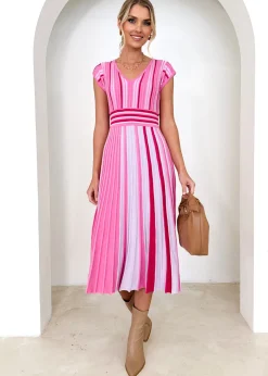 Women Gingham & Heels Knit Dresses><noscript><img width=