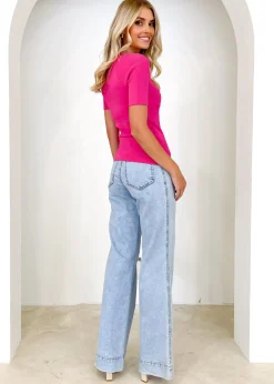 Women Gingham & Heels Basic Tops><noscript><img width=