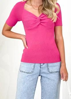 Women Gingham & Heels Knit Tops><noscript><img width=