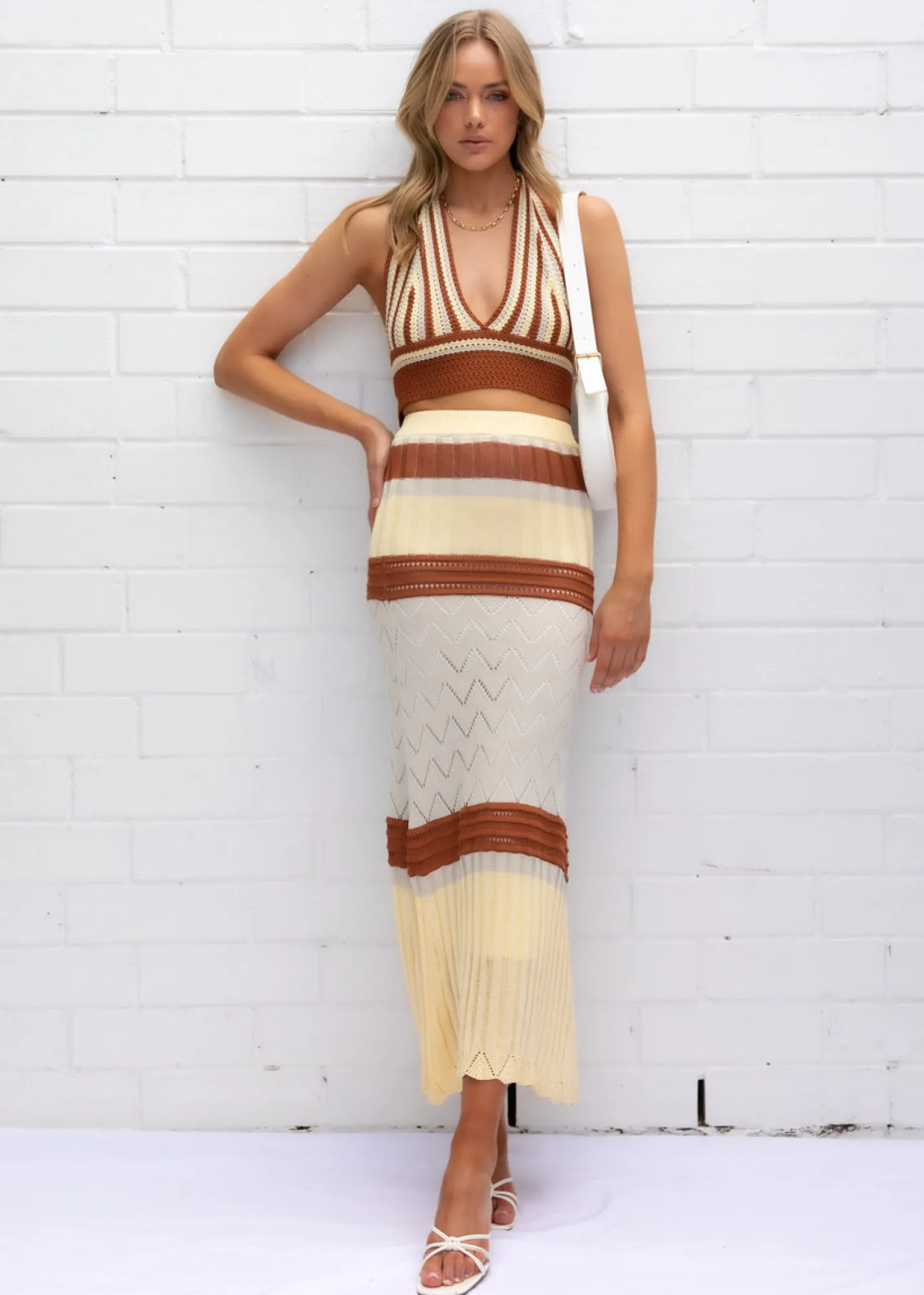 Women Gingham & Heels Crops>Jaxey Knit Crop
