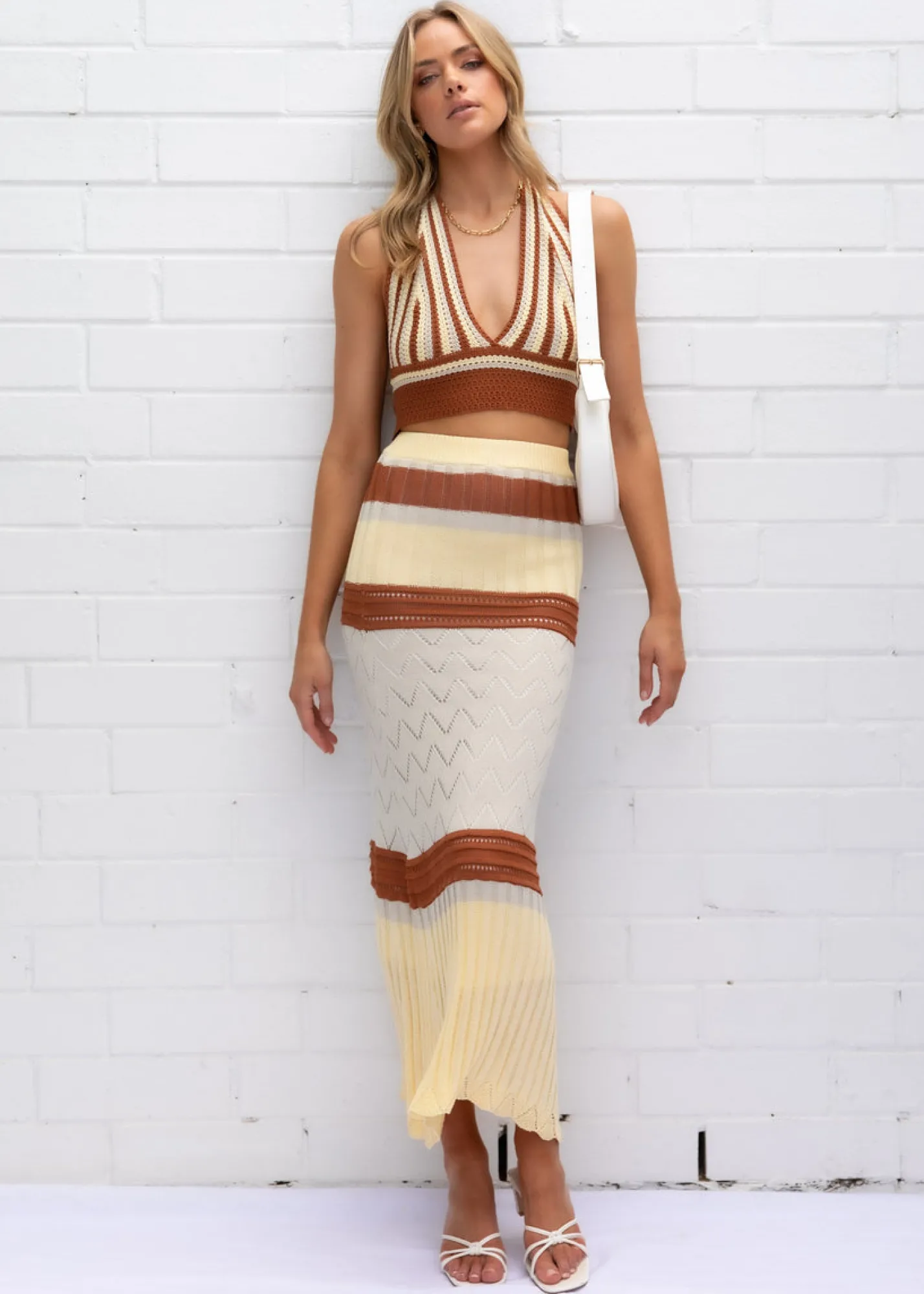 Women Gingham & Heels Crops>Jaxey Knit Crop