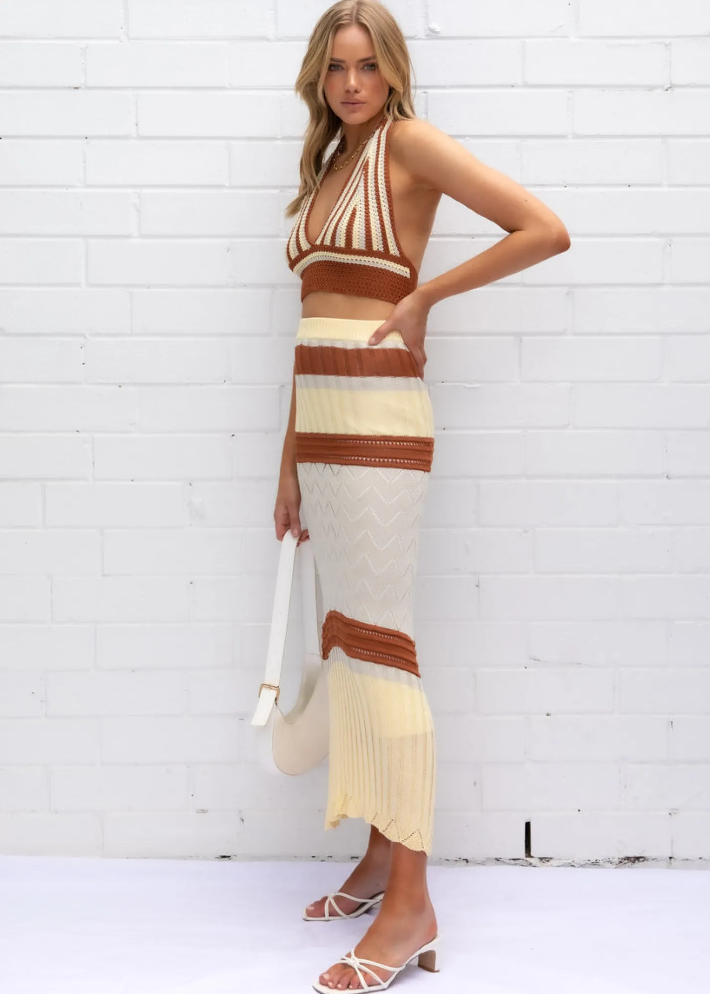 Women Gingham & Heels Crops>Jaxey Knit Crop