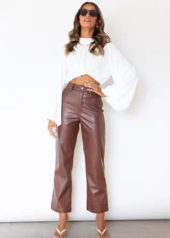 Women Gingham & Heels Pants>Jordan Leather Look Pants