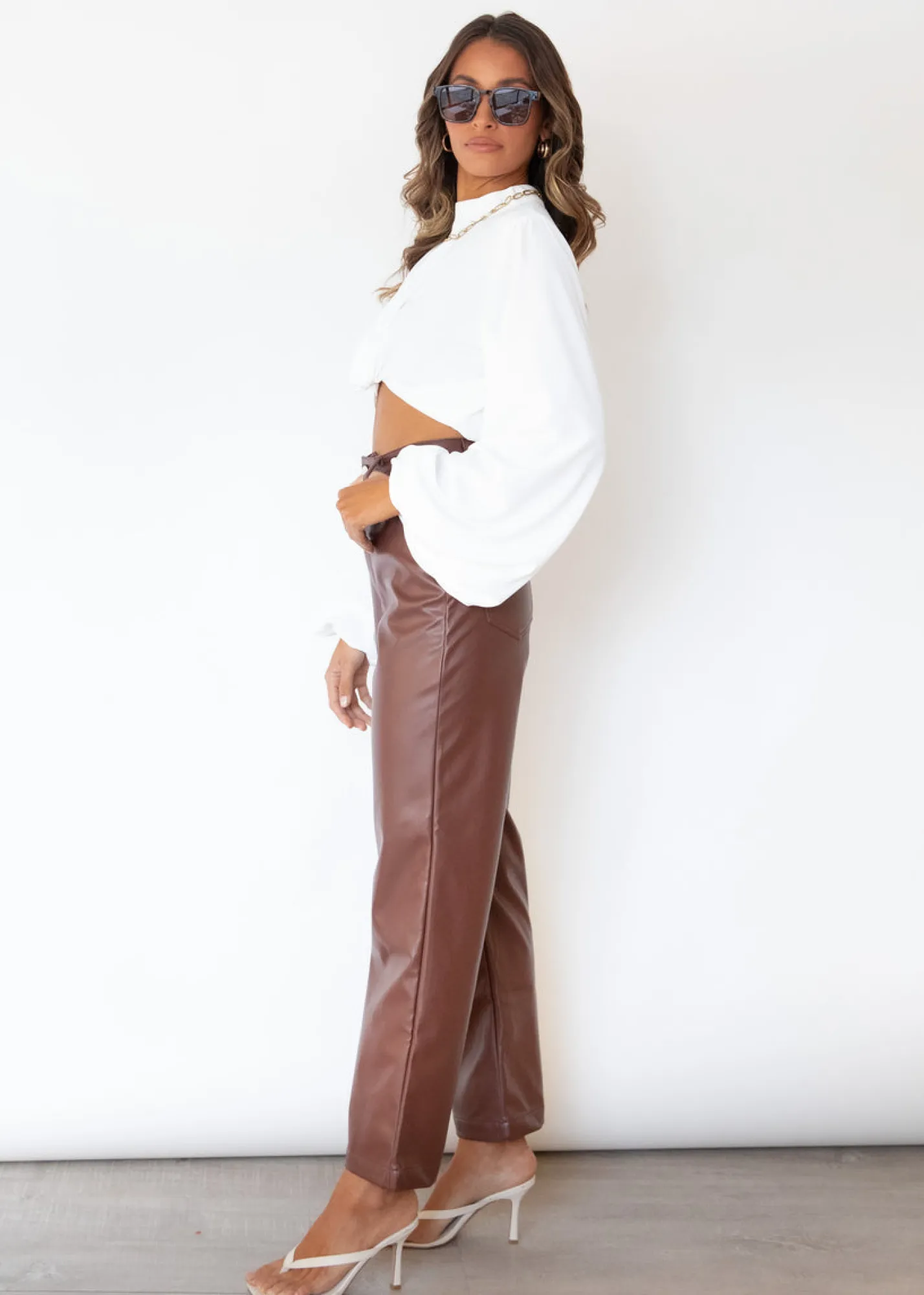 Women Gingham & Heels Pants>Jordan Leather Look Pants
