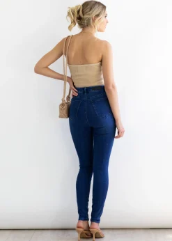 Women Gingham & Heels Jeans><noscript><img width=