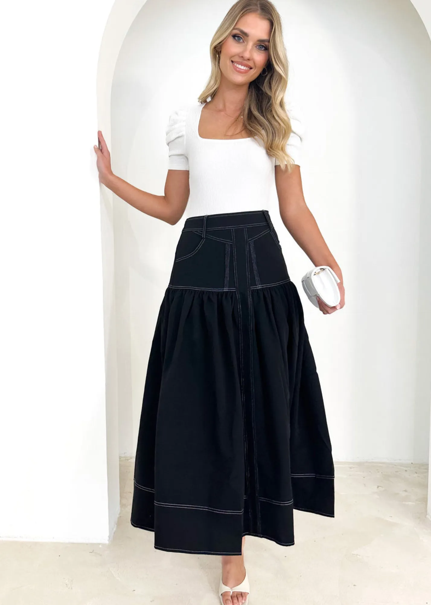 Women Gingham & Heels Skirts>Joyce Midi Skirt