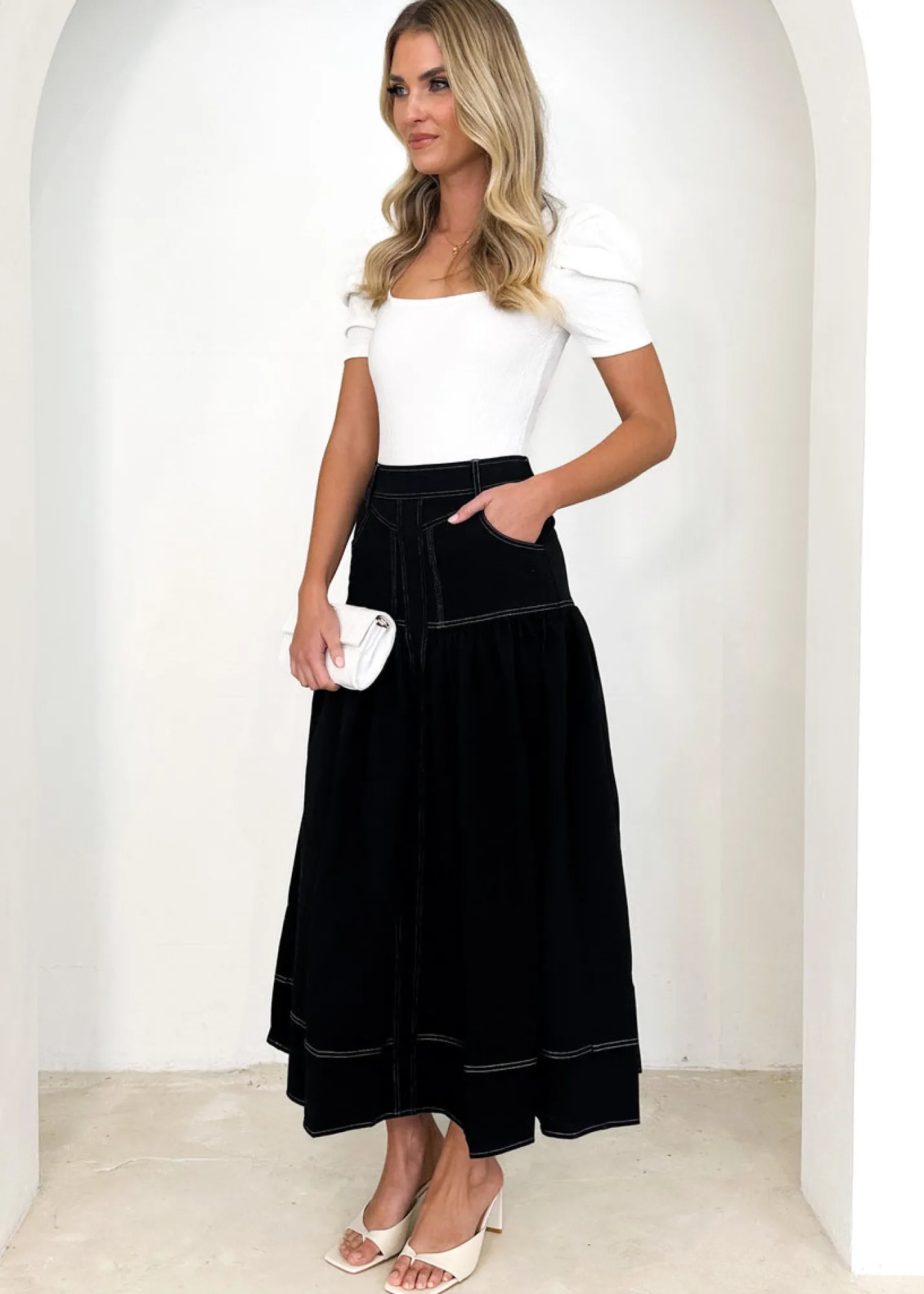 Women Gingham & Heels Skirts>Joyce Midi Skirt