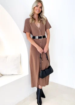 Women Gingham & Heels Knit Dresses>Kadha Knit Midi Dress