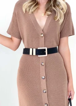 Women Gingham & Heels Knit Dresses>Kadha Knit Midi Dress