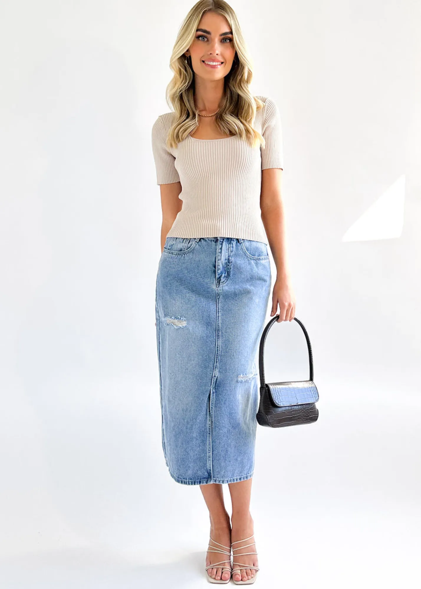 Women Gingham & Heels Basic Tops>Kaitey Knit Top