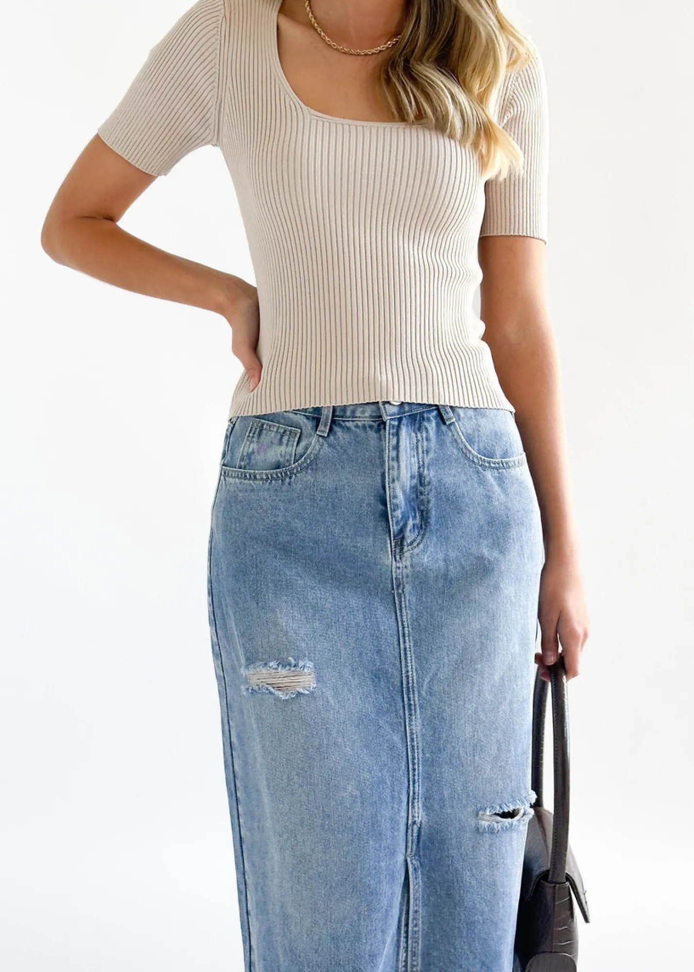 Women Gingham & Heels Basic Tops>Kaitey Knit Top