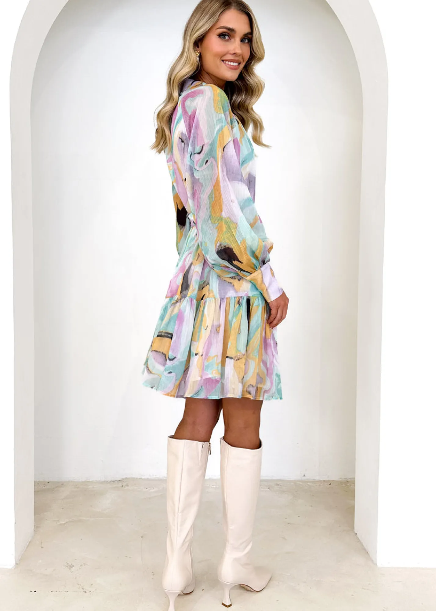 Women Gingham & Heels Short>Kaliana Dress
