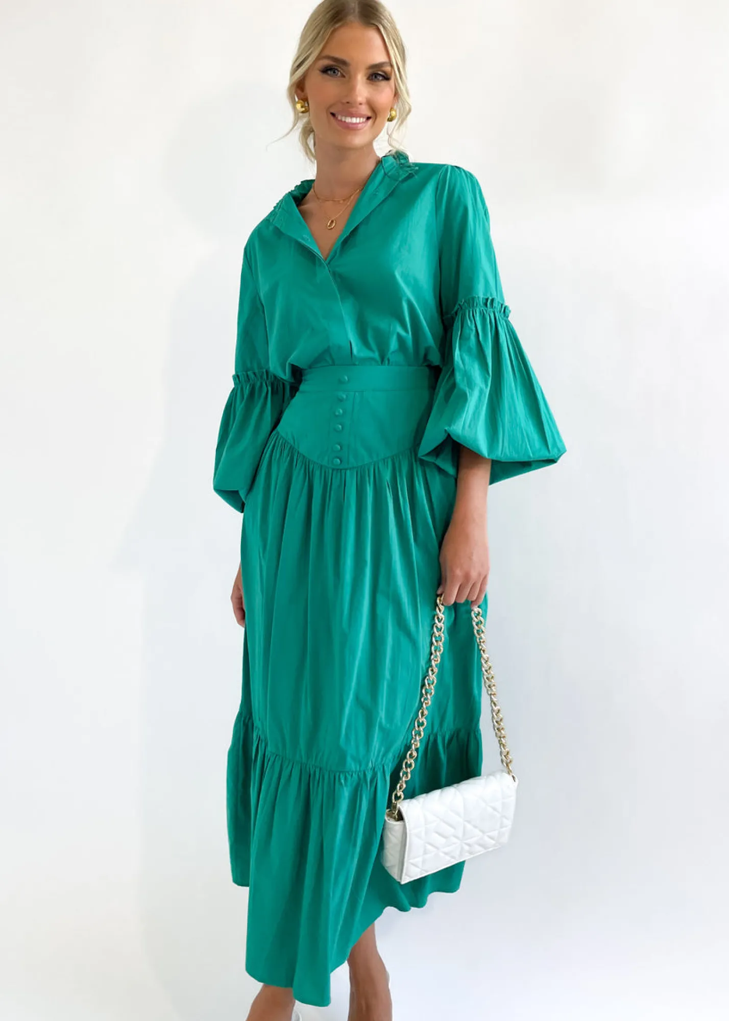 Women Gingham & Heels Sets>Kapas Midi Skirt