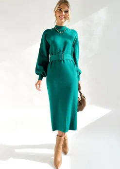 Women Gingham & Heels Knit Dresses>Kauie Knit Midi Dress